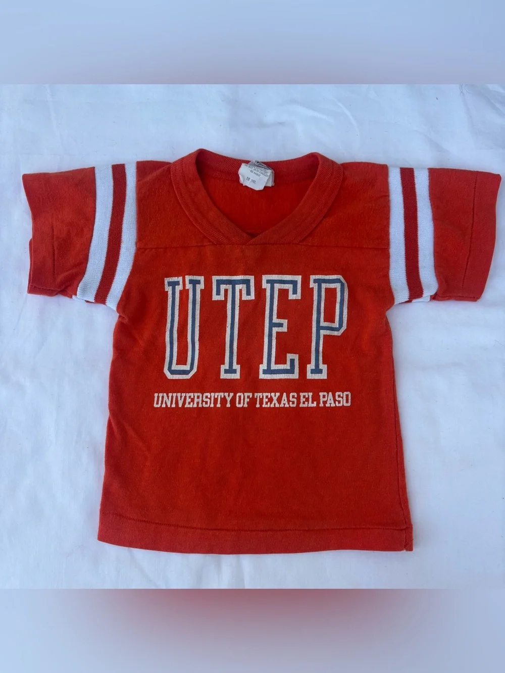 80s Vintage Kids University of Texas El Paso UTEP Tshirt Orange White 18 Months